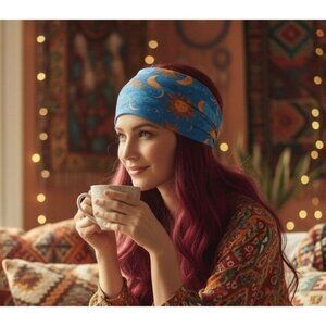 Sun & Moon Celestial Headband - Boho Festival Stretch - New